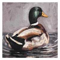 Duck Printed Linen Box Sign, 8x8