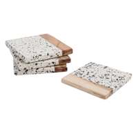 Set of 4 Square Tezza Wood Coasters