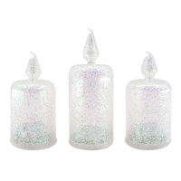 3-Pack Glittered Glass LED Candles