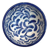 Tenerife Blue & White Hand Painted Dip Bowl, 4"