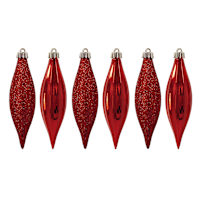 6-Count Red Finial Ornaments, 5.6"