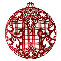 Red Ornament Vinyl Placemat, 15"