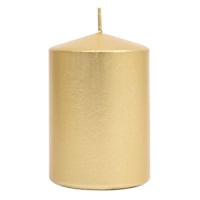 Gold Overdip Pillar Candle, 3x4