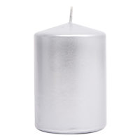 Silver Overdip Pillar Candle, 3x4