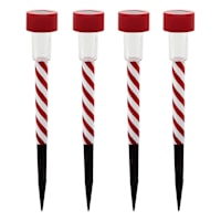 Set of 4 Solar Christmas Rocket Pathway Lights