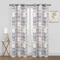 Denver Natural Tiles Grommet Window Curtain Panel Set, 76x84