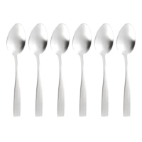 Set of 6 Percy Satin Silver Dinner Spoons