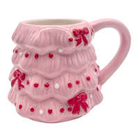 Pink Tree Mug With Bows, 17oz
