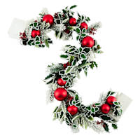 Snow Holly, Ball & Pine Garland, 72"