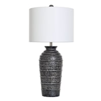 Matte Black Lamp with Shade, 32"