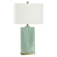 Blue Sky Ceramic Lamp with Shade, 33"