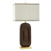 Espresso Brown Ceramic Lamp with Shade, 33"