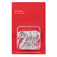 50-Count Silver S-Swirl Metal Ornament Hooks