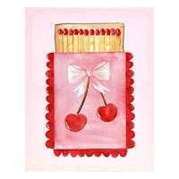 Cherry Bow Matchbox Canvas, 11x14
