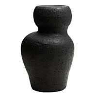 Large Black Terracotta Vase, 5.9x11
