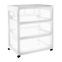 3-Drawer Cart Wide, White