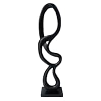 Black Wood Sculpture Figurine, 37"