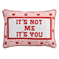 Valentine's It's Not Me It's You Needlepoint Throw Pillow, 14x20