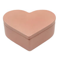 Hand Painted Pink Heart Decorative Box, 5"