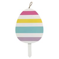 Striped Easter Egg Yard Stake, 14"