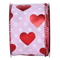Red & Pink Heart Ribbon, 30'
