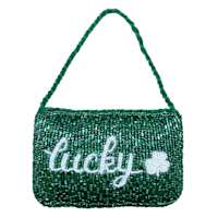 Green Beaded Lucky Door Hanger, 6"