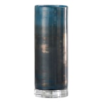 Bronze Teal Glass Uplight, 13"