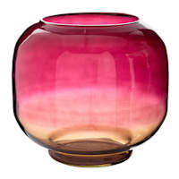 Burgundy Ombre Glass Hurricane, 8"