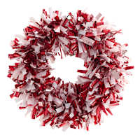 Red & Pink Tinsel Wreath, 20"
