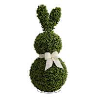 Boxwood Bunny with White Bow, 36"