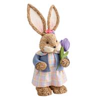 Sisal Girl Bunny with Carrot, 20"