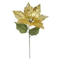 Gold Metallic Poinsettia Stem, 22"