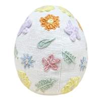 4IN MULTI FLORAL CORD EMBROIDERED EGG