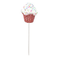 Pink Glittered Cupcake Pick, 3x14