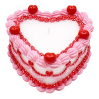 Valentine's Cake Shaped Novelty Candle, 6"