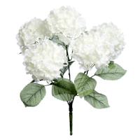 5-Head White Hydrangea Bush, 18"
