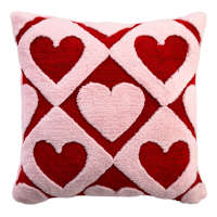 Valentine's Day Checkered Hearts Printed Microplush Throw Blanket, 50x60