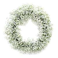 White Mini Flower Wreath, 20"