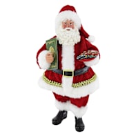 Homespun Red Santa with Cookies, 11"