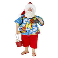 Homespun Red Vacation Santa, 11"