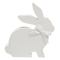 Wooden White Rabbit Decor, 6"