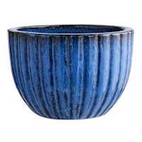 Martine Blue Ceramic Bowl Planter, Medium