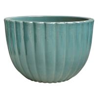 Martine Aqua Ceramic Bowl Planter, Small