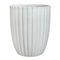 Martine White Ceramic Tall Outdoor Planter, Small