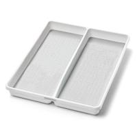 2-Compartment White Cutlery Tray