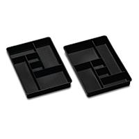 2-Piece Black Drawer Organizer
