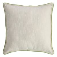 Foam Green Textured Cotton Slub Throw Pillow with Piping, 20"