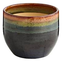 Luna Blue Ceramic Tall Outdoor Planter, Medium