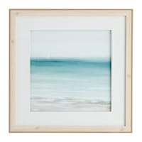 Glass Framed Ocean View Sailboat Wall Art, 17"