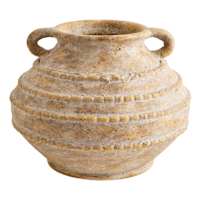 9in Textured Terracotta Clay Vase